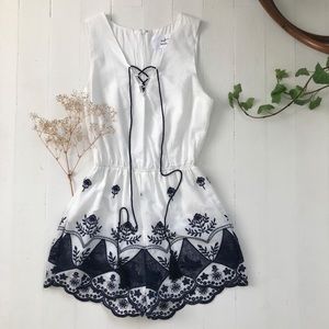 J.O.A embroidered romper